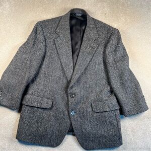 Harris Tweed‎ Blazer Wool Nordstrom Houndstooth 2 Button 42S *see measurements